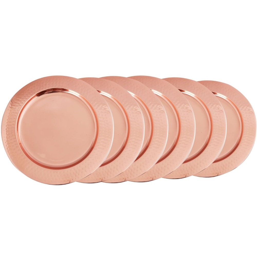 Copper Charger Plates Set of 6